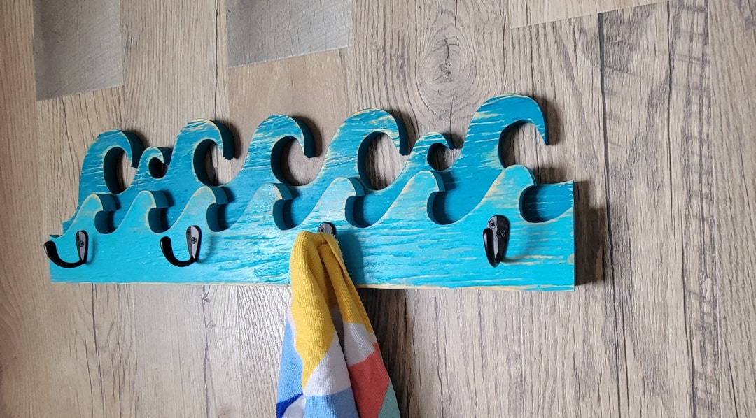 Wave Towel Rack. Beach Towel Rack. Coastal Towel Rack. Coastal Etsy