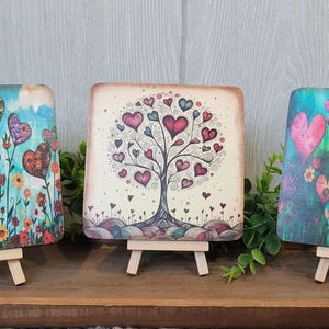 Small  Whimsical Valentine Wood Art Print. Valentine Signs. Gifts for Her.