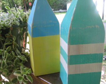 Wooden Buoys (Set of 2): 10-inch Coastal Home Decor