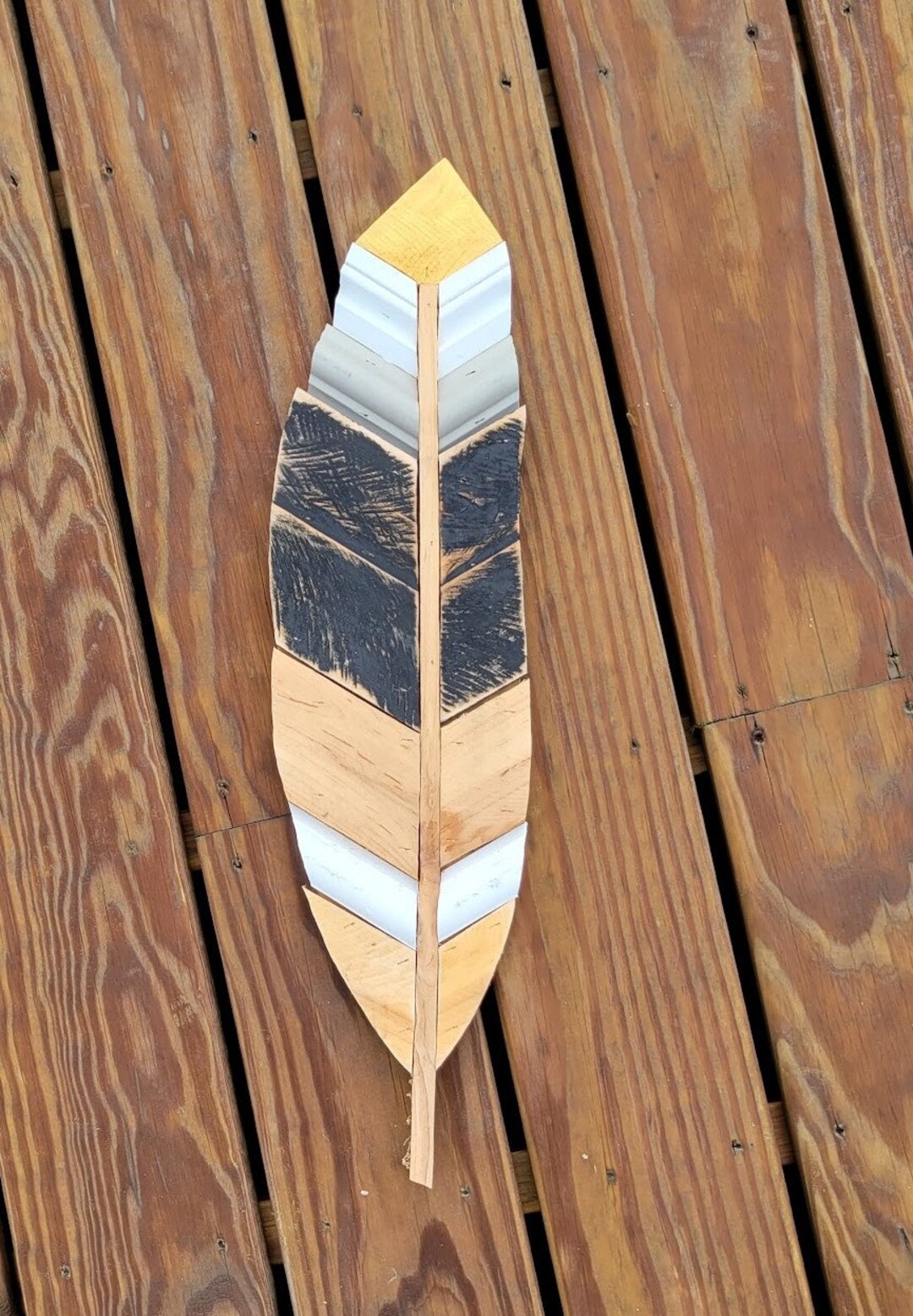 Wood Feather. Feather Wall Art. Reclaimed Wood Wall Art. Etsy