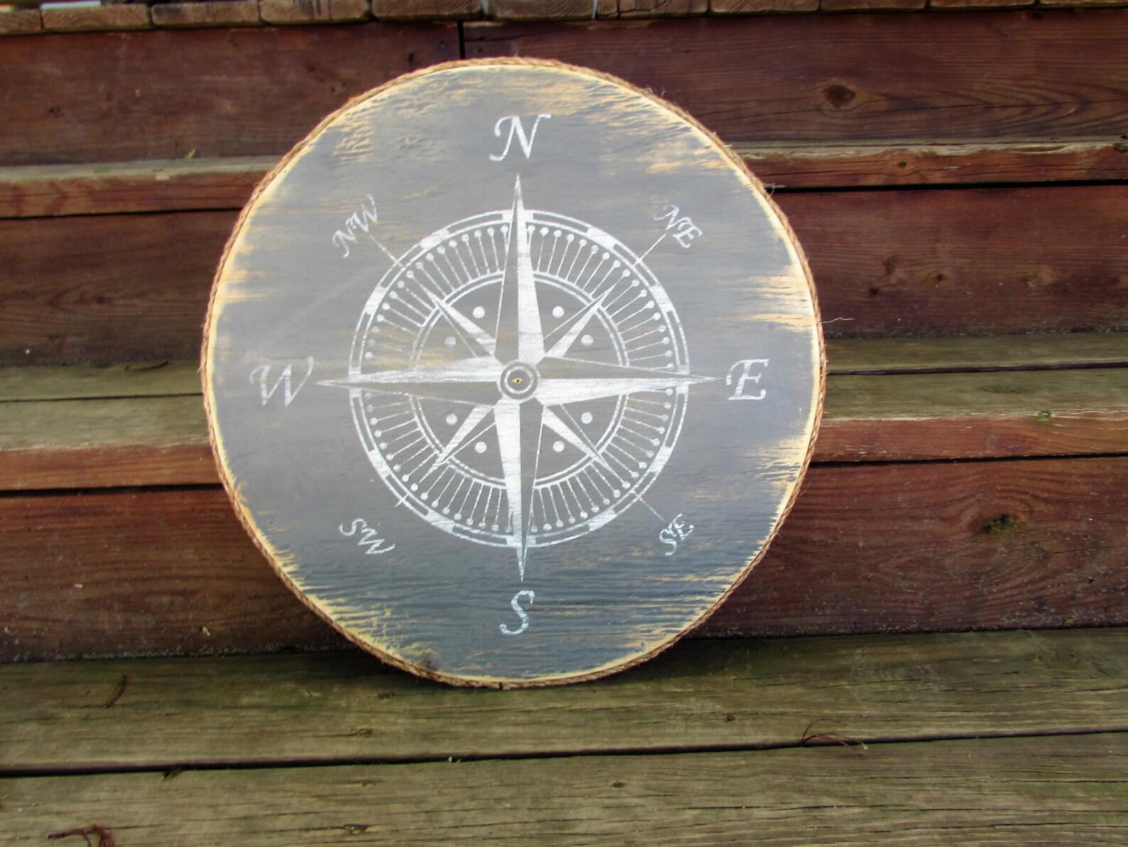Nautical Compass Wall Art. Wood Nautical Compass Rose Sign. Etsy