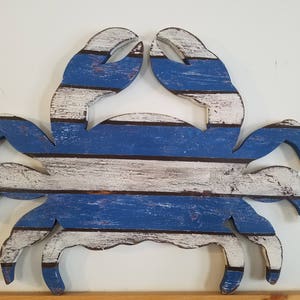 Crab Wall Art. Coastal Crab. Beach Crab. Nautical Decor. Beach Decor. Coastal Wall Art. Beach Wall Art. Wood Crab. Made To Order
