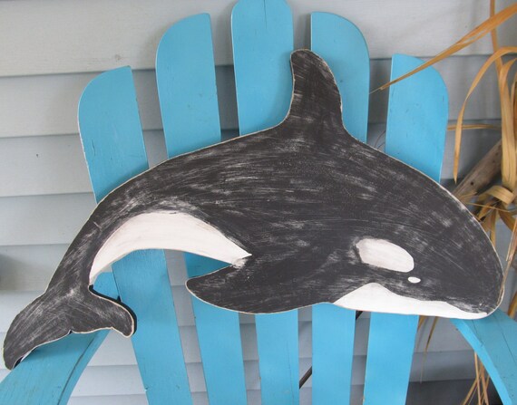 Accesorios hechos a mano miniatura Casa de Muñecas Estilo de LONA pared arte Foto Orca