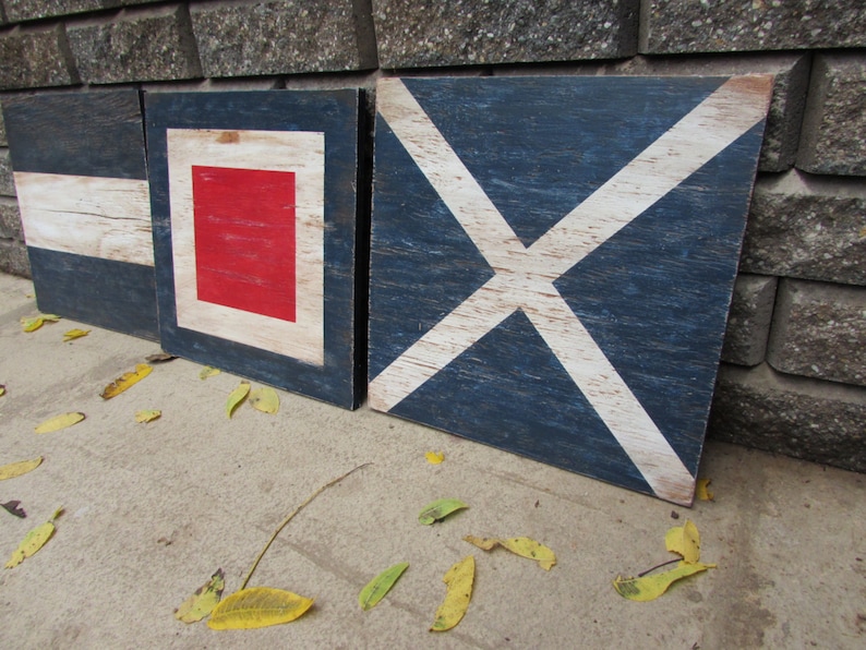 Large Wooden Nautical Flags. 16 Inch Nautical Flags. Nautical Etsy
