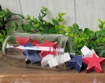 Rustic Wooden Stars: 4th of July Americana Tiered Tray Decor