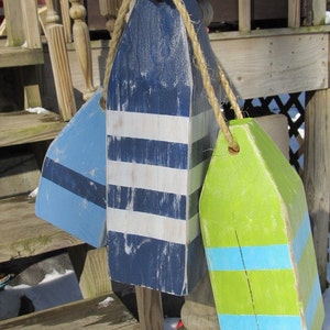 Set of 3 Wooden Buoys. Handmade Nautical Decor. Beach Decor. Lake Decor. Coastal Home Decor. Nautical Home Decor. Beach House Decor. image 4