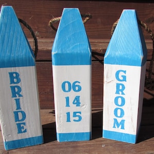 Custom Nautical Wedding Buoy Set: Beach Anniversary Decor, 12&quot;