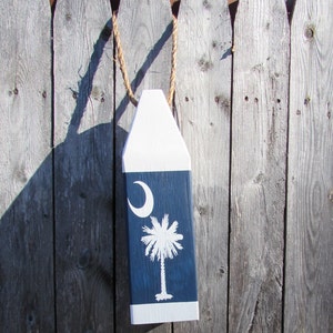 Handmade South Carolina Flag Buoy: Nautical Beach Decor