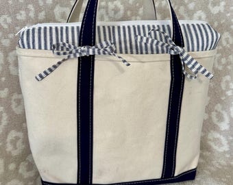LL Bean Boat Tote Liner with Pockets and Zipper Closure – Custom Fit Insert
