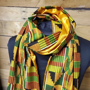 Kente Print Cotton Scarf: Traditional Ankara Style