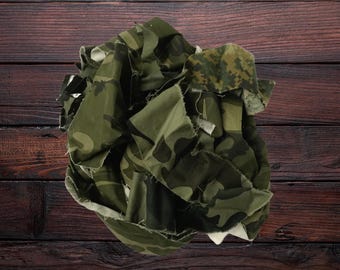 Camouflage Fabric Scraps: 100% Cotton for Quilting & Crafts