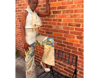 Patchwork Wide Leg Pants