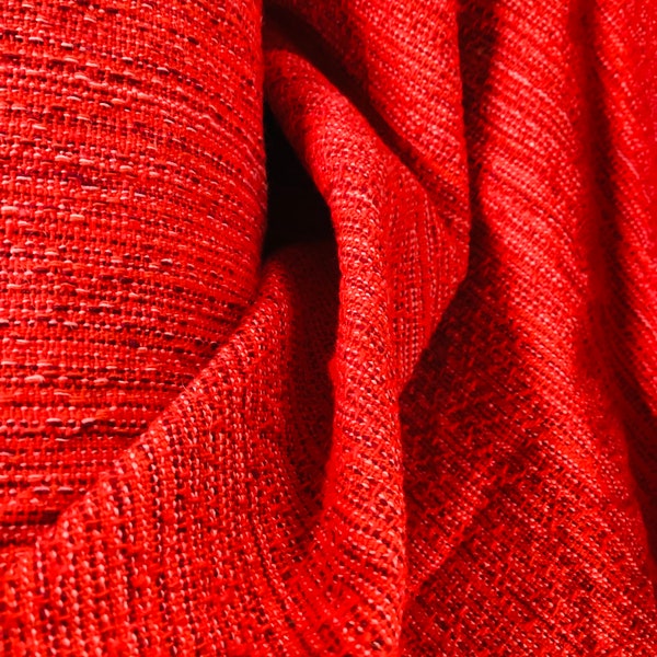 Vintage Red Textured Woven Home Dec Fabric