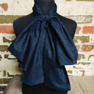 Denim Oversized Bow tie Blue Denim image 1