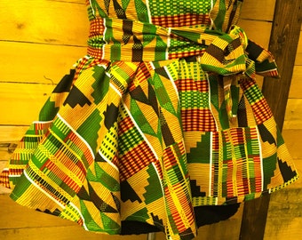 Kente Peplum Belt: Detachable Cotton Waist Corset