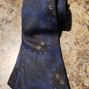 Liberty of London Purple Print Paisley Floral Print 100% Silk Tie