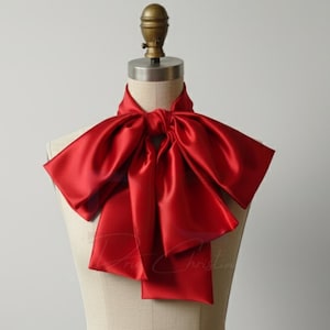 Oversized Bowtie Adjustable Statement Bowtie in Red, White, Yellow, Black, Denim, or Custom Colors