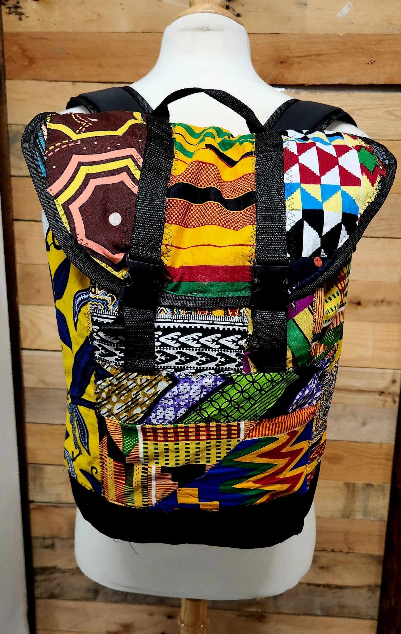 Handmade Reclaimed Patchwork Bag – African Print, Camo  display picture 2
