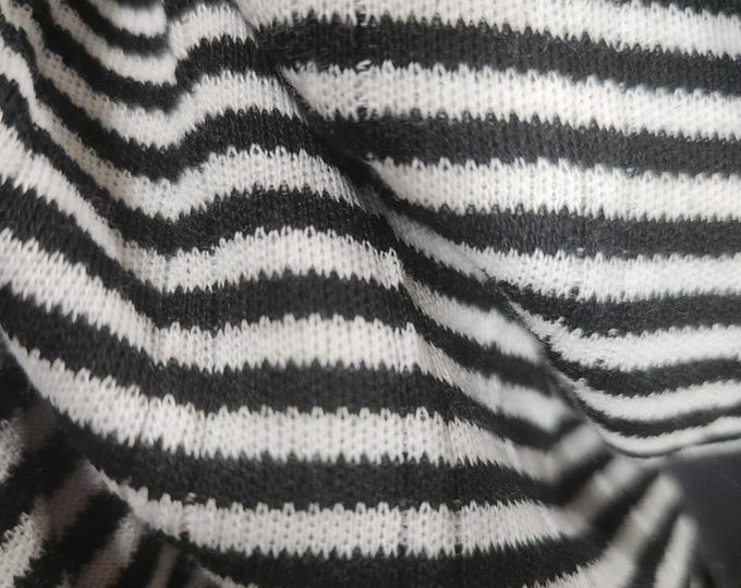 Vintage Black and White Striped Rib Knit - Etsy
