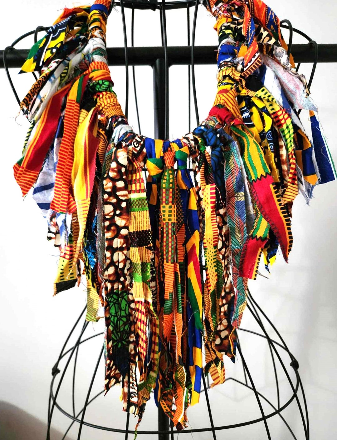 Handmade Ankara Fabric Necklace: African Print Cotton Neckpiece - Etsy