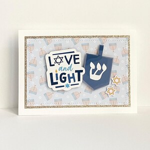 Chanukka Liebe und Licht handgemachte Karte
