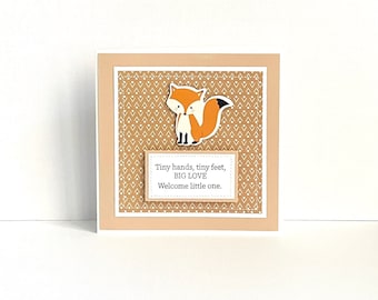 New Baby Fox Handmade Card