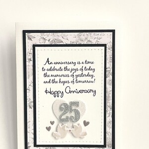 Tarjeta hecha a mano para el 25.º aniversario de bodas