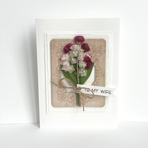 Tarjeta de aniversario de amor de esposa hecha a mano
