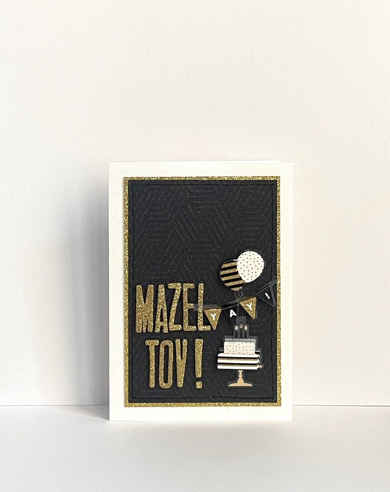 Mazel Tov Bar Mitzvah Handmade Card image 1