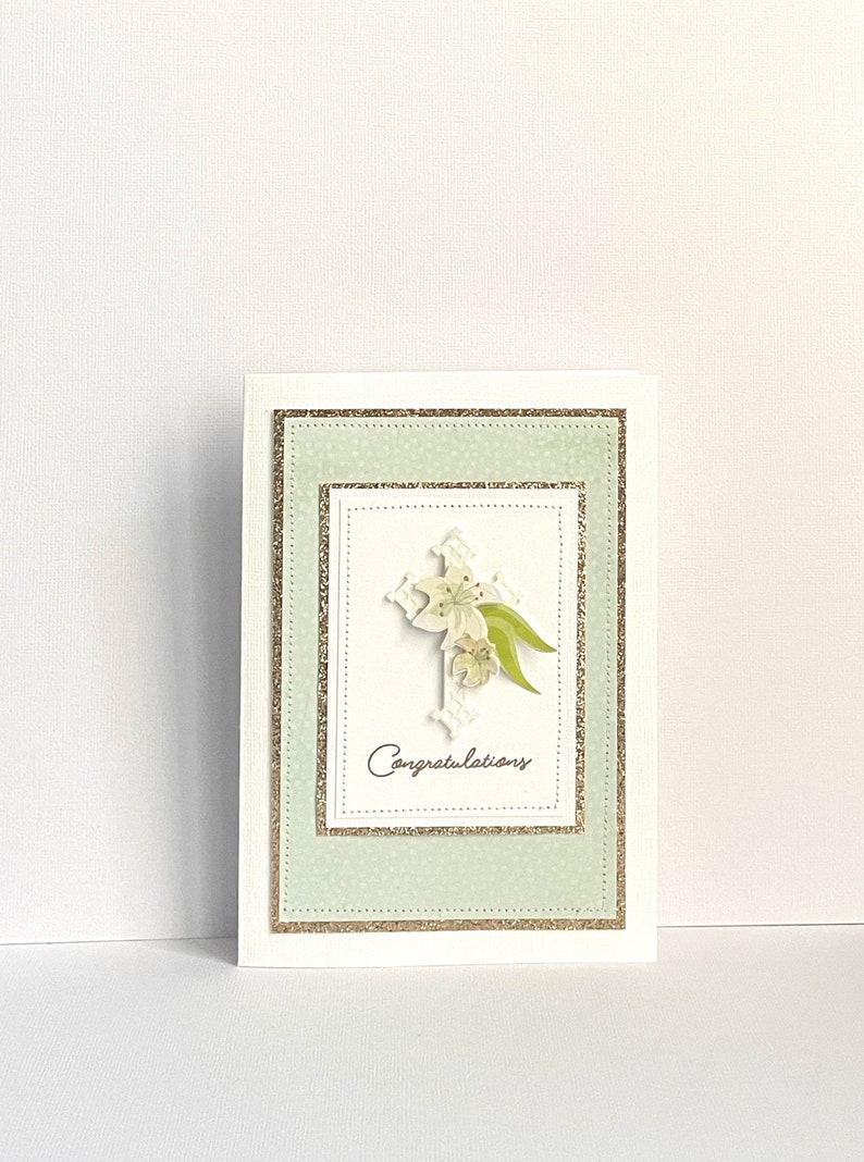 Congratulations Christening Confirmation Religious Handmade Card zdjęcie 10