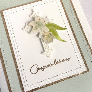 Congratulations Christening Confirmation Religious Handmade Card zdjęcie 3