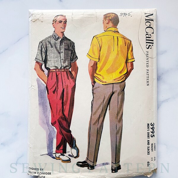Mens Slacks Sewing Patterns Etsy