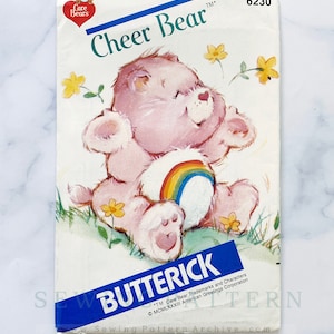 Patrón de costura sin cortar para el oso de peluche de los Osos Cariñositos (años 80). Patrón de costura vintage de los años 80.