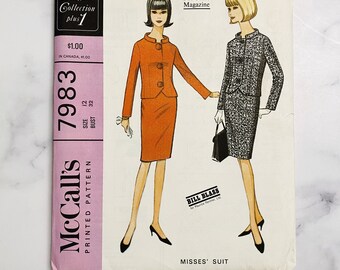 60s Vogue Paris Original 1213. 31 Bust. Lanvin Castillo Skirt Suit  