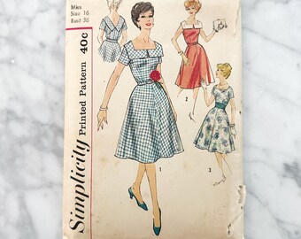 Vintage 1951 Simplicity 8443 Sewing Pattern Misses' Half
