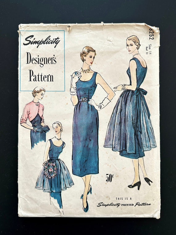 retro day dresses Two Retro 1950s Day Dresses -1958 Party Dress Pattern Review