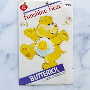 80s Butterick 6225. Care Bears Funshine Bear sewing pattern uncut ff. stuffed toy sewing pattern. Craft 1980s Vintage Sewing Pattern