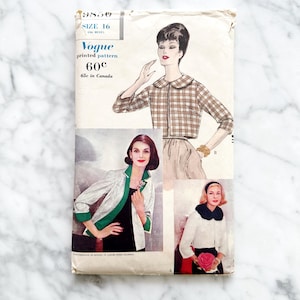 Vogue 9856 - 36 bust. 1950s Short Cocktail Jacket Vintage Sewing Pattern