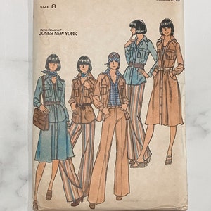 70s Butterick 4706. 31.5 bust. uncut ff. Jones New York Rena Rowan top skirt wide leg pants set 1970s vintage sewing pattern image 1