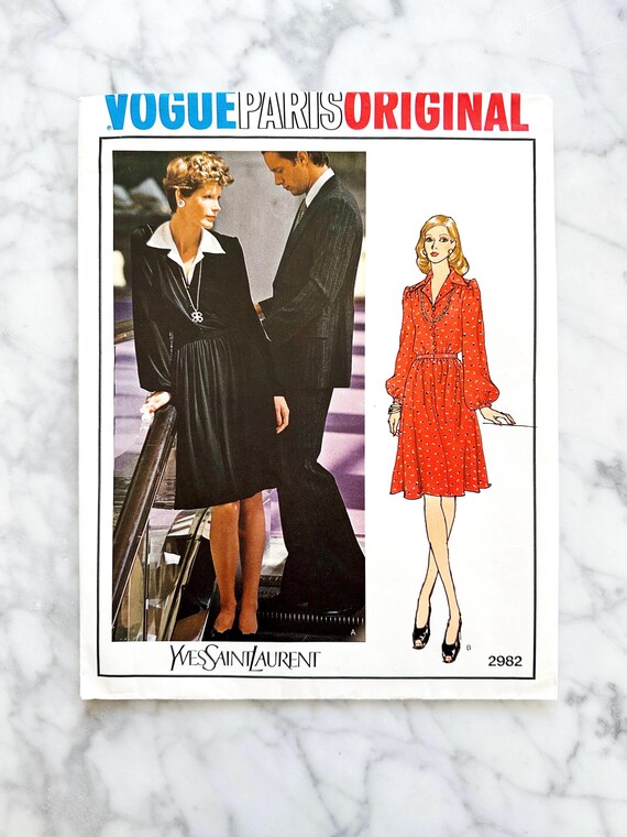 70s Vogue Paris Original 2982. 31 Bust Ff YSL Long Lantern Sleeve Collar Button Shirt Dress. Yves Saint Laurent 1970s Vintage Sewing Pattern - Etsy 70s Vogue Paris Original 2982. 31 Bust Ff YSL Long Lantern Sleeve Collar Button Shirt Dress. Yves Saint Laurent 1970s Vintage Sewing Pattern - Etsy