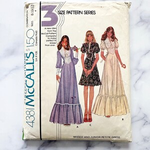 70s McCalls 4381 31, 32, 34 bust gunne sax style prairie cottage core wedding dress ruffle tier maxi skirt.  1970s vintage sewing pattern