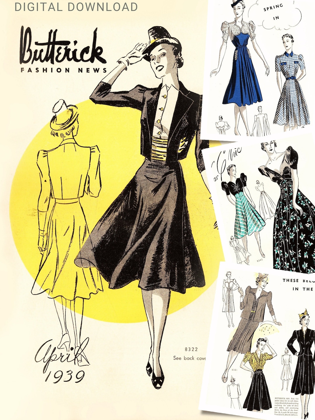 30s Vintage Sewing Pattern Catalog PDF Ebook. Butterick Fashion News