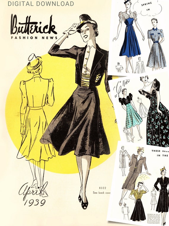 30s Vintage Sewing Pattern Catalog PDF Butterick Fashion