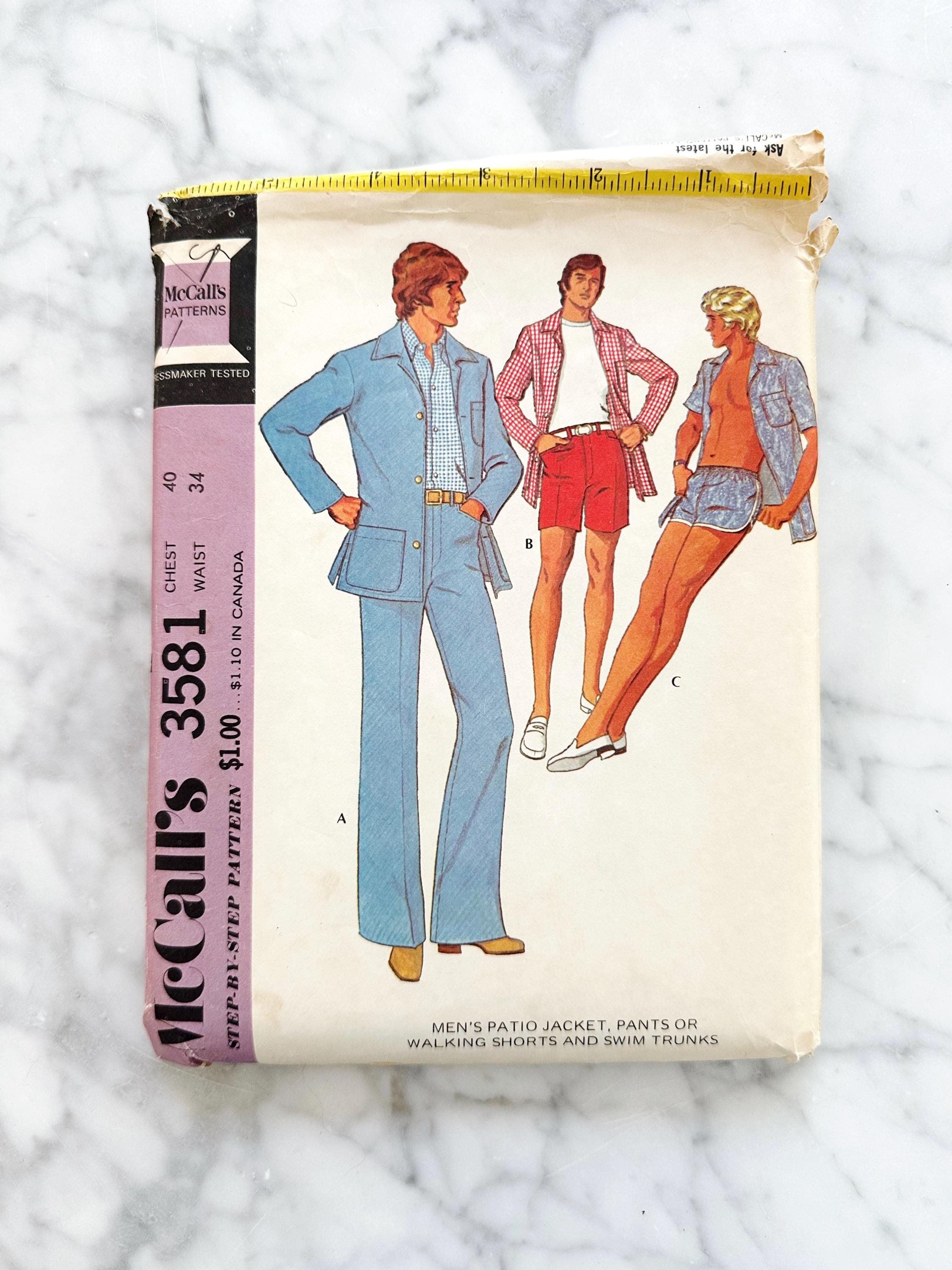 70年代のマッコールズ3581。胸囲40。ヴィンテージメンズパティオ 