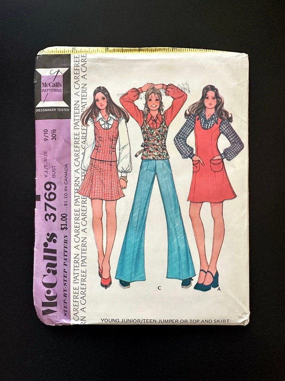 70s Mccalls Bust Uncut Schoolgirl Pinafore Jumper