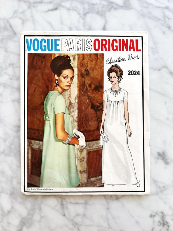 60s Vogue Paris Original 2024. 36 Bust Ff. Christian Dior Empire Waist  Babydoll A Line Evening Gown Maxi Dress. 1960s Vintage Sewing Pattern -  Etsy Israel