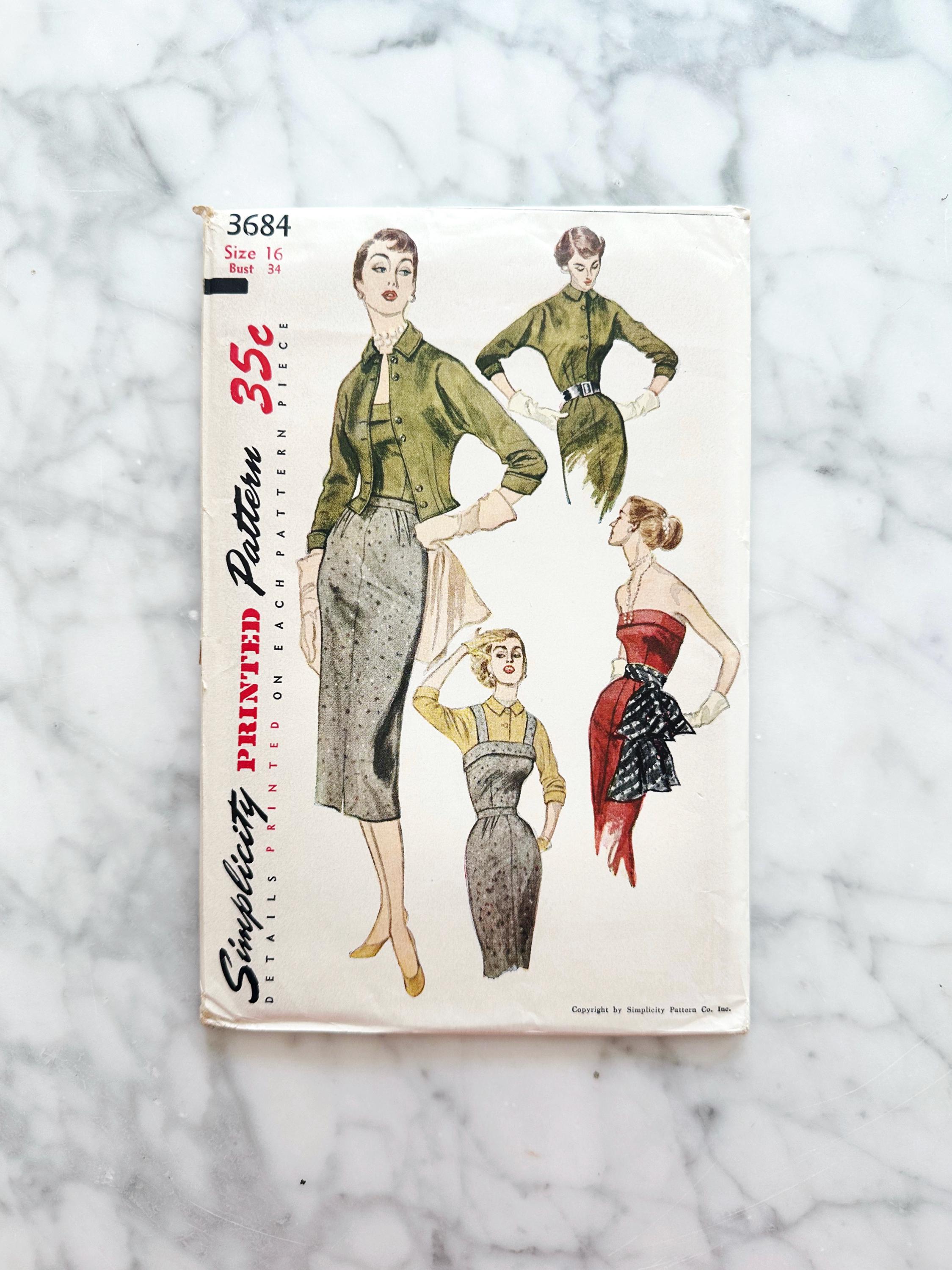 ★CRANK★VINTAGE PRINTED SKIRT PANTS_BEIGE★正規品/直送料込 Simplicity 3684 – Bust 34. 50s Fitted Crop Jacket, Camisole