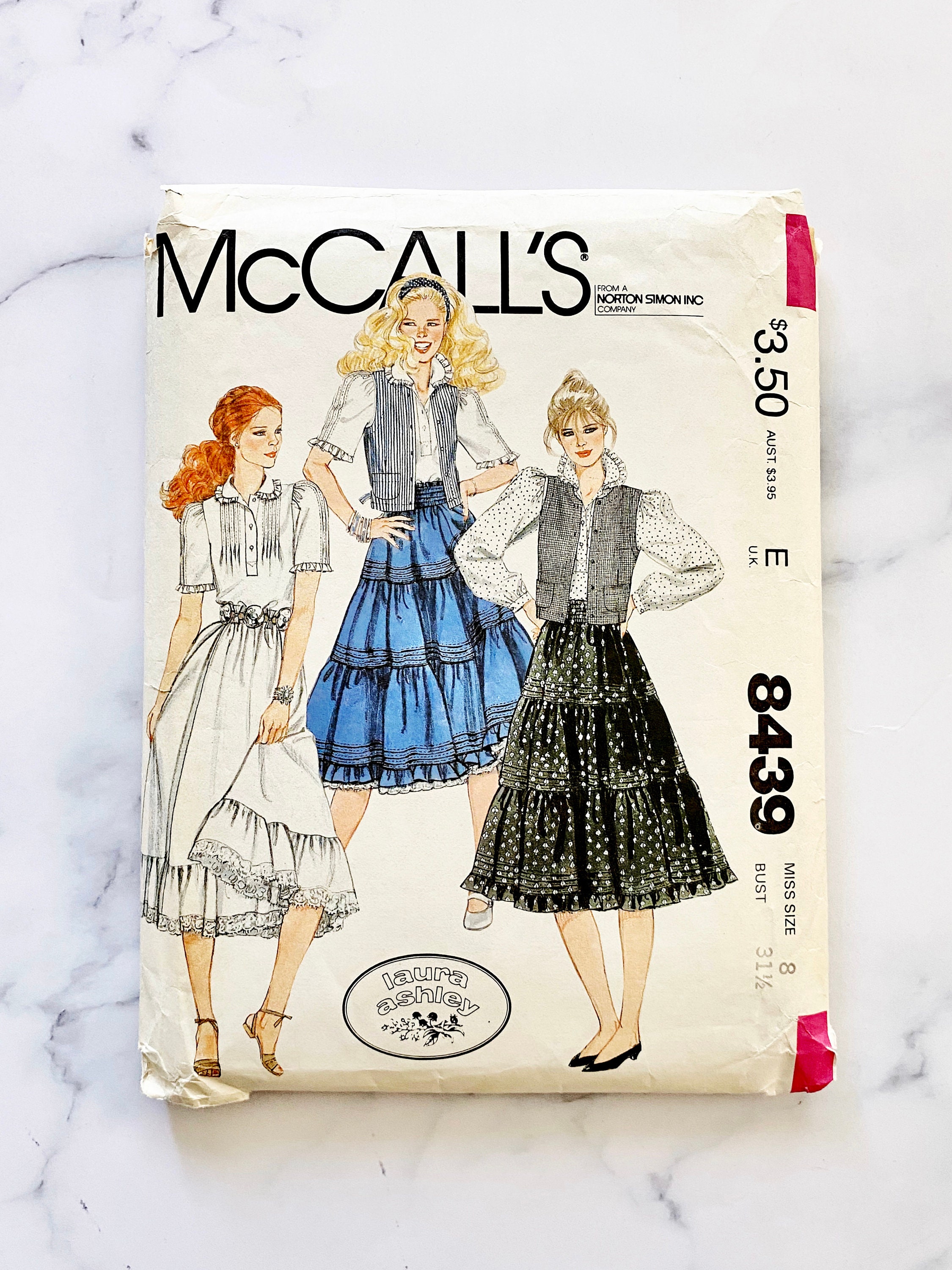 Pattern 8439 80s Mccalls 8439. 31.5 Bust. Laura Ashley Prairie Cottagecore Vest ...