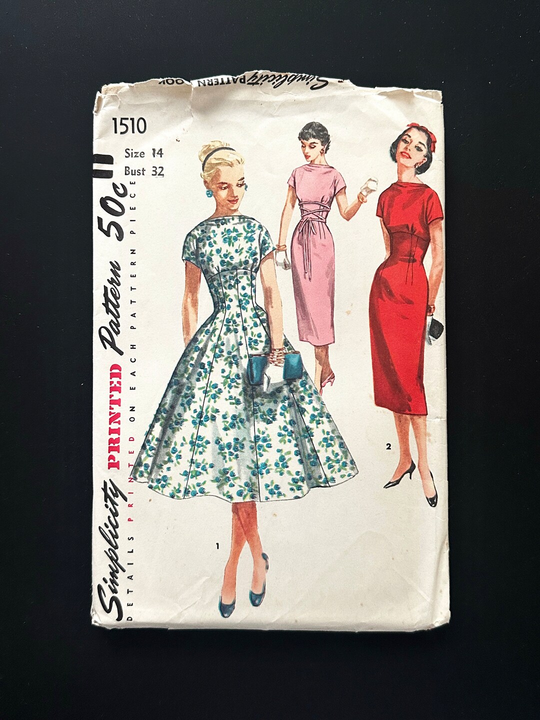50s Simplicity 1510. 32 Bust. Fit Flare Gore Skirt Gored Skirt Cocktail ...