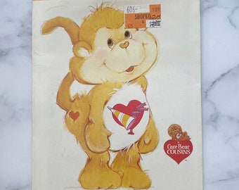 Playful Heart Monkey 2" x 3" Refrigerator Locker MAGNET Care Bears 80's Retro 